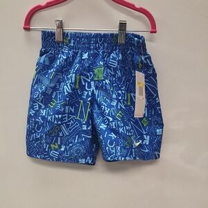 Nike Kids Blue and Green Patterned Shorts